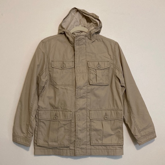 girls size Large 10 12 Old Navy khaki parka military utility jacket nwt - Picture 1 of 12